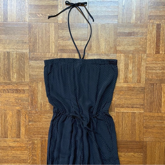 Otte NYC black print silk halter strapless jumpsuit - Picture 4 of 7